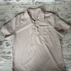 Men's Beige Short Sleeve Shirt
